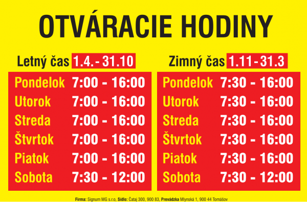 otváracie hodiny