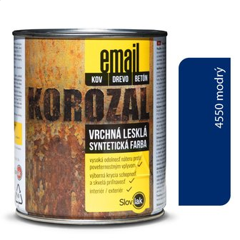 Korozal EMAIL 4550 vrchná syntetická farba s vys. leskom modrý 0,75l