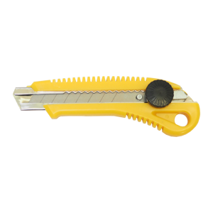 nôž odlamovací, plastový, s kovovou výstuhou a skrutkovou aretáciou, 18 mm