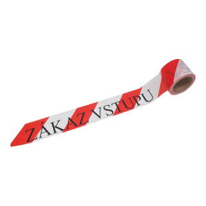páska výstražná, nelepiaca, "Zákaz vstupu", červeno - biela, 75 mm x 100 m