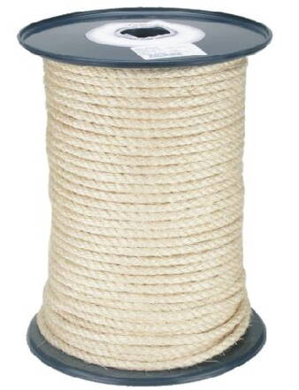 lano stáčané, prírodné, sisal, bez jadra, O 10 mm x 100 m, Lanex