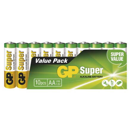 batérie GP Super, LR03, mikroceruzka AAA, sada 10 ks, 1,5 V