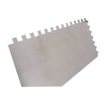 TOPTRADE hladítko nerezové, s pogumovanou rukoväťou, zub 8 mm, 360 x 120 mm, profi