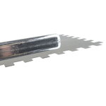 TOPTRADE hladítko nerezové, s pogumovanou rukoväťou, zub 8 mm, 360 x 120 mm, profi