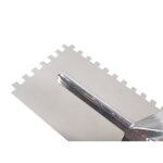 TOPTRADE hladítko nerezové, s pogumovanou rukoväťou, zub 8 mm, 360 x 120 mm, profi