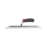 TOPTRADE hladítko nerezové, s pogumovanou rukoväťou, zub 8 mm, 360 x 120 mm, profi