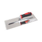 TOPTRADE hladítko nerezové, s pogumovanou rukoväťou, zub 8 mm, 360 x 120 mm, profi